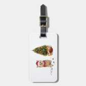 Norfolk Terrier Funny Kersthond met boom Bagagelabel (Voorkant verticaal)