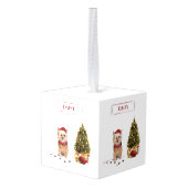 Norfolk Terrier Funny Kersthond met boom Decoratie (Achter hoekig)