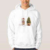 Norfolk Terrier Funny Kersthond met boom Hoodie (Voorkant)