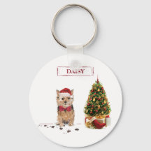 Norfolk Terrier Funny Kersthond met boom