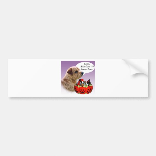 Norfolk Terrier Halloween Snoep Bumpersticker (Voorkant)