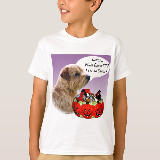 Norfolk Terrier Halloween Snoep T-shirt (Voorkant)