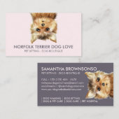 Norfolk Terrier Hond Visitekaartje (Voorkant / Achterkant)