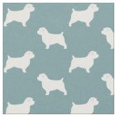 Norfolk Terrier Hondenras Silhouettes Pattern Stof (Close Up)