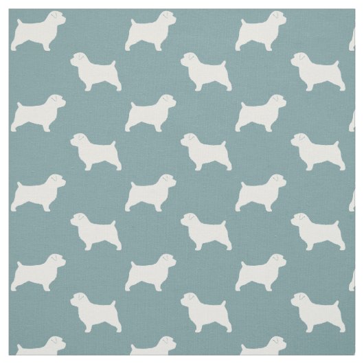 Norfolk Terrier Hondenras Silhouettes Pattern Stof (Swatch)