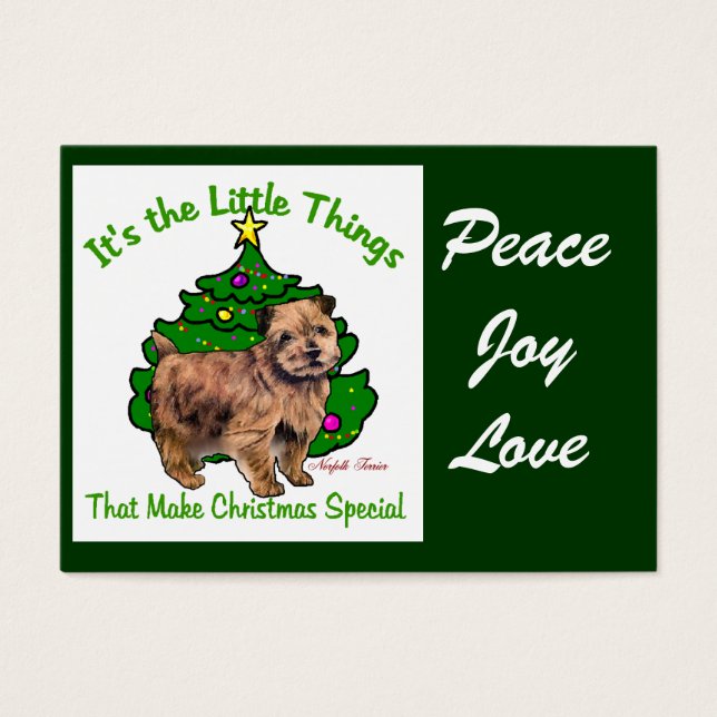 Norfolk Terrier-kerstcadeaus Visitekaartjes (Voorkant)