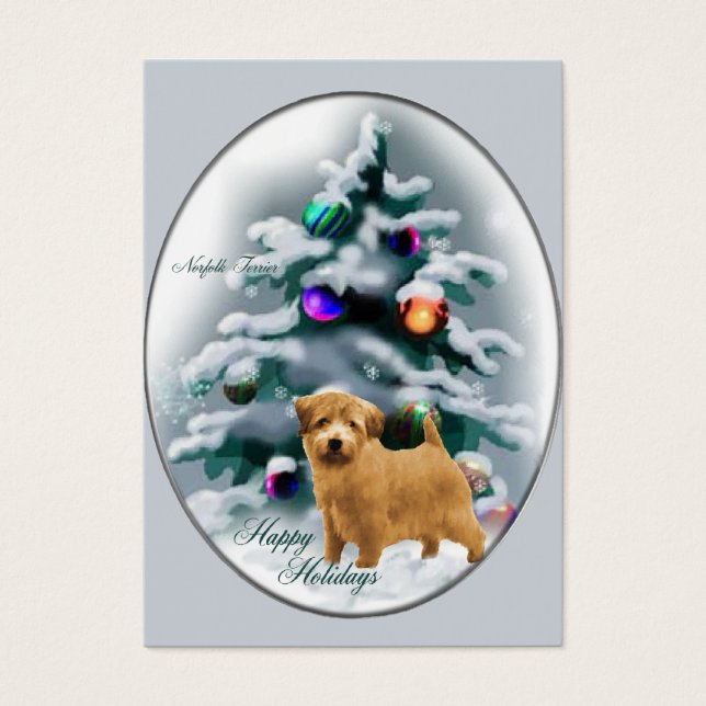 Norfolk Terrier-kerstcadeaus Visitekaartjes (Voorkant)