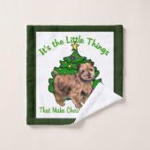 Norfolk Terrier Kerstmis Bad Handdoek (Wasdoekje)
