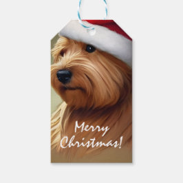Norfolk Terrier Kerstmis Cadeaulabel