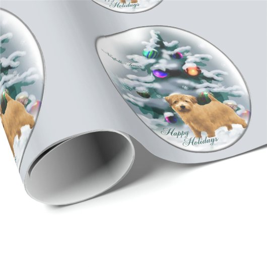 Norfolk Terrier Kerstmis Cadeaupapier (Rol Hoek)