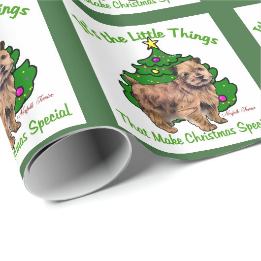 Norfolk Terrier Kerstmis Cadeaupapier (Rol Hoek)