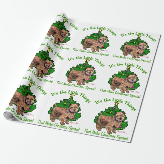 Norfolk Terrier Kerstmis Cadeaupapier (Uitgerold)
