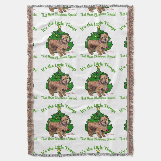 Norfolk Terrier Kerstmis Deken (Voorkant Verticaal)