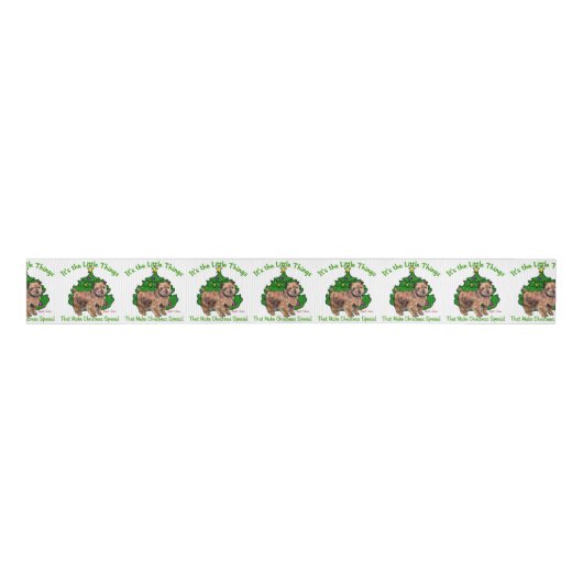 Norfolk Terrier Kerstmis Grosgrain Lint (Voorkant)