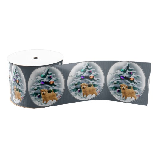Norfolk Terrier Kerstmis Grosgrain Lint (Spoel)