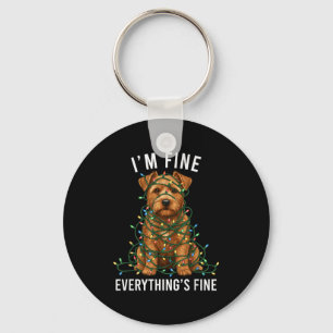 Norfolk Terrier Kerstmis Ik Ben Prima Alles Is Pri Sleutelhanger