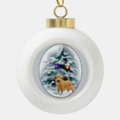 Norfolk Terrier Kerstmis Keramische Bal Ornament (Voorkant)