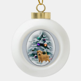 Norfolk Terrier Kerstmis Keramische Bal Ornament