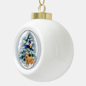 Norfolk Terrier Kerstmis Keramische Bal Ornament (Rechts)