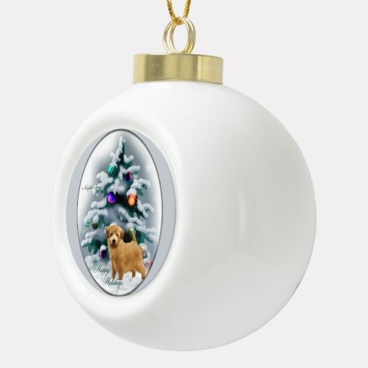 Norfolk Terrier Kerstmis Keramische Bal Ornament (Rechts)