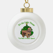 Norfolk Terrier Kerstmis Keramische Bal Ornament (Voorkant)