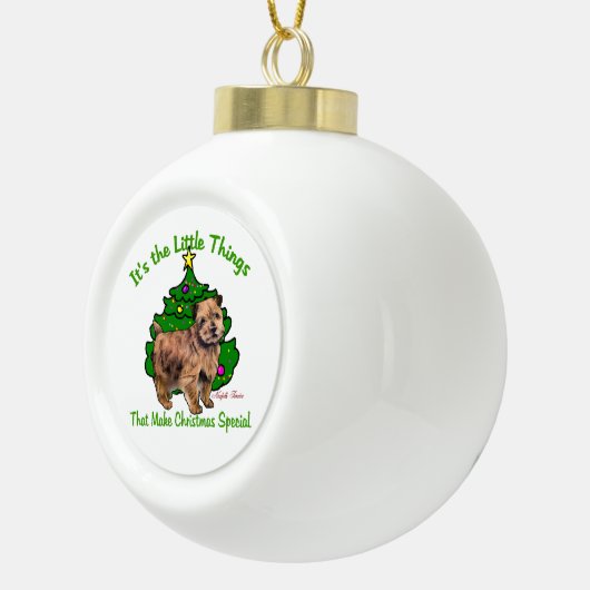 Norfolk Terrier Kerstmis Keramische Bal Ornament (Rechts)