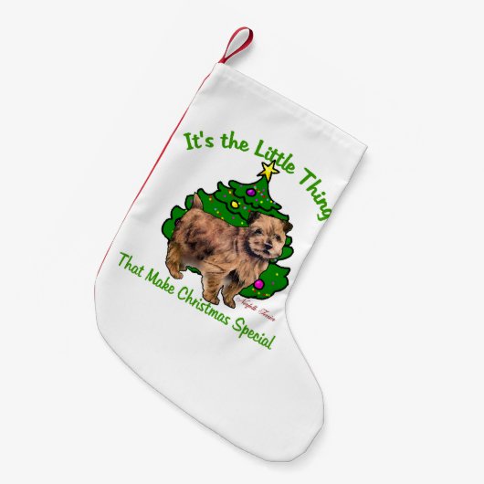 Norfolk Terrier Kerstmis Kleine Kerstsok (Voorkant (Hangend))