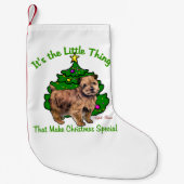 Norfolk Terrier Kerstmis Kleine Kerstsok (Voorkant)
