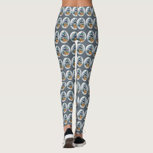 Norfolk Terrier Kerstmis Leggings (Achterkant)
