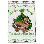 Norfolk Terrier Kerstmis Medium Cadeauzakje (Voorkant)