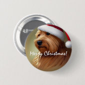 Norfolk Terrier Kerstmis Ronde Button 5,7 Cm (Voorkant /achterkant)