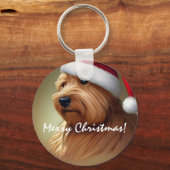 Norfolk Terrier Kerstmis Sleutelhanger (Voorkant)