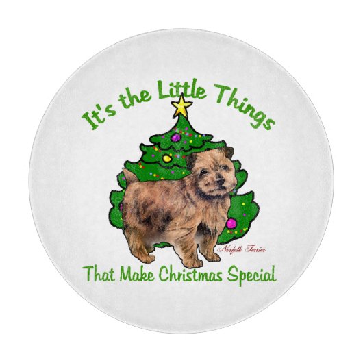 Norfolk Terrier Kerstmis Snijplank (Voorkant)