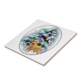 Norfolk Terrier Kerstmis Tegeltje (Zijkant)