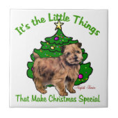Norfolk Terrier Kerstmis Tegeltje (Voorkant)