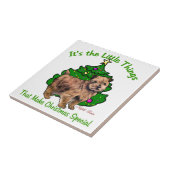 Norfolk Terrier Kerstmis Tegeltje (Zijkant)