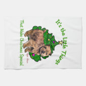 Norfolk Terrier Kerstmis Theedoek (Horizontaal)