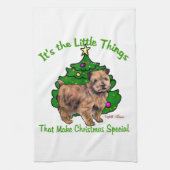 Norfolk Terrier Kerstmis Theedoek (Verticaal)