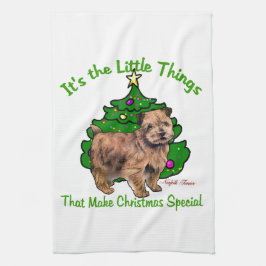 Norfolk Terrier Kerstmis Theedoek