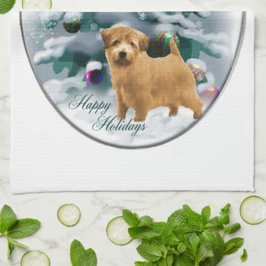 Norfolk Terrier Kerstmis Theedoek (Gevouwen)