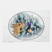 Norfolk Terrier Kerstmis Theedoek (Horizontaal)