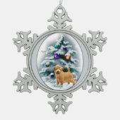 Norfolk Terrier Kerstmis Tin Sneeuwvlok Ornament (Voorkant)
