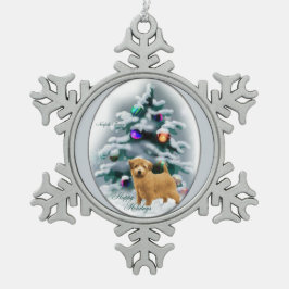 Norfolk Terrier Kerstmis Tin Sneeuwvlok Ornament