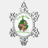 Norfolk Terrier Kerstmis Tin Sneeuwvlok Ornament (Rechts)