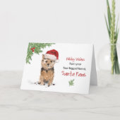 Norfolk Terrier Kerstmis van Dog in Funny Santa Kaart (Voorkant)