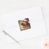Norfolk Terrier Kerstmis Vierkante Sticker (Envelop)