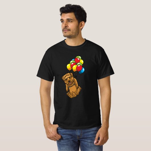 Norfolk Terrier met ballon T-shirt (Voorkant volledig)