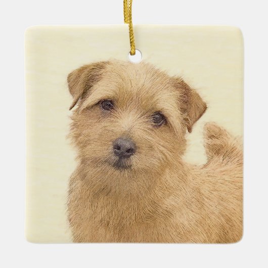 Norfolk Terrier Painting - Original Dog Art Keramisch Ornament (Voorkant)