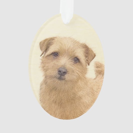 Norfolk Terrier Painting - Original Dog Art Ornament (achterkant)