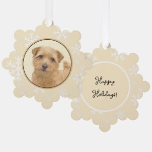 Norfolk Terrier Painting - Original Dog Art Ornament Kaart